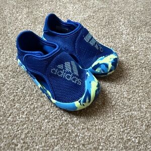 adidas Blue Kids Water Shoes with Patterned Soles